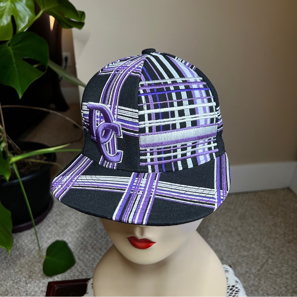 CityHunter Washington D.C. Purple Plaid Embroidered Baseball Hat MED